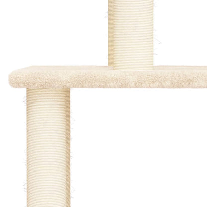 Kattenmeubel met sisal krabpalen 149 cm crèmekleurig