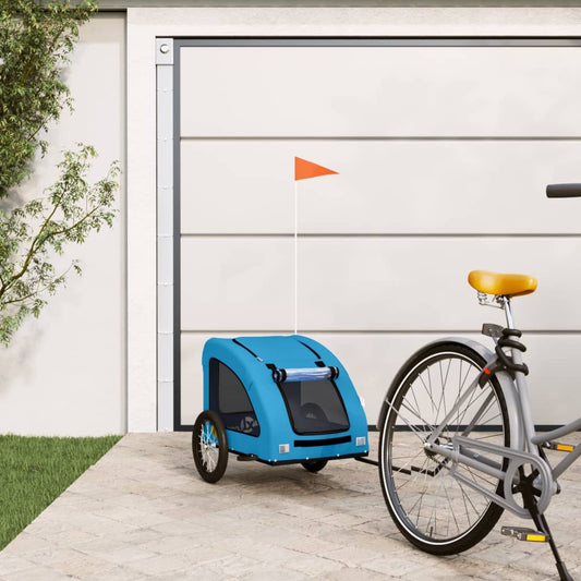 Hondenfietstrailer oxford stof en ijzer blauw