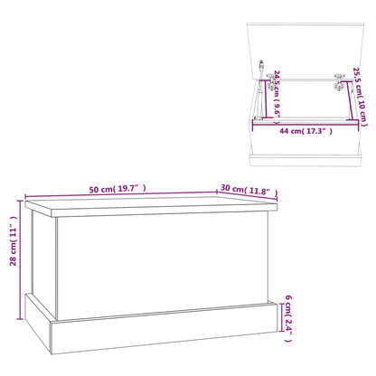 Opbergbox 50x30x28 cm bewerkt hout wit