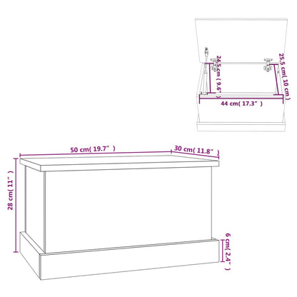 Opbergbox 50x30x28 cm bewerkt hout betongrijs