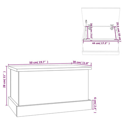 Opbergbox 50x30x28 cm bewerkt hout gerookt eikenkleurig