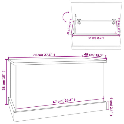 Opbergbox 70x40x38 cm bewerkt hout zwart