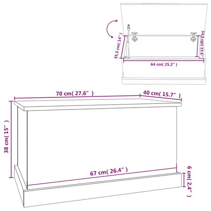 Opbergbox 70x40x38 cm bewerkt hout gerookt eikenkleurig