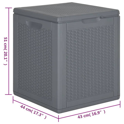 Tuinbox 90 L PP rattan grijs