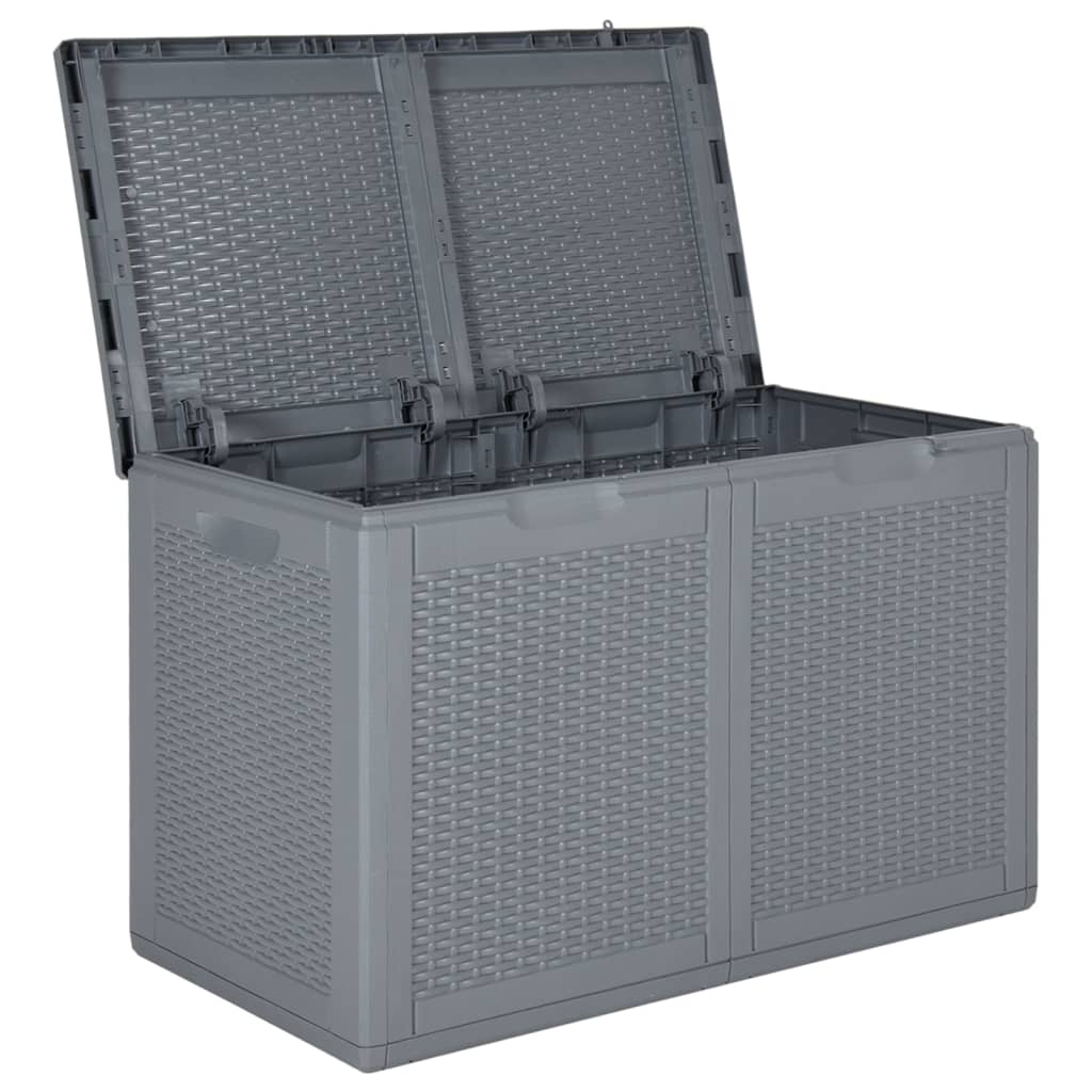 Tuinbox 180 L PP rattan grijs