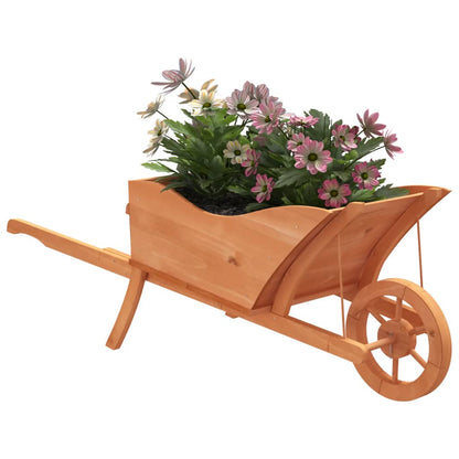 Plantenbak kruiwagen 128x45,5x43 cm massief vurenhout