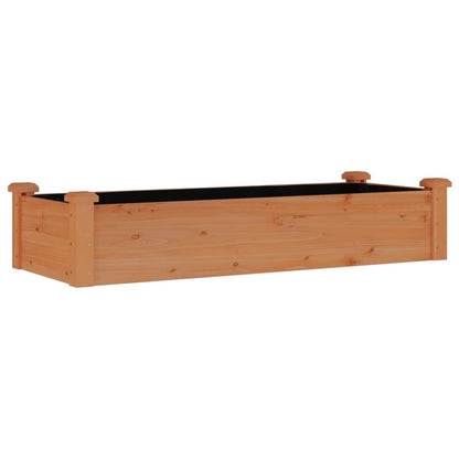 Plantenbak verhoogd met voering 120x45x25 cm vurenhout bruin