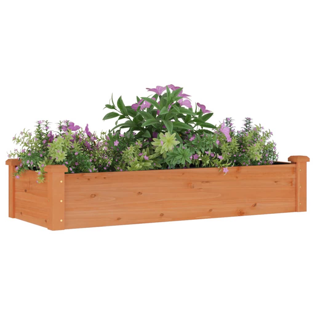 Plantenbak verhoogd met voering 120x45x25 cm vurenhout bruin