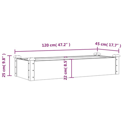 Plantenbak verhoogd met voering 120x45x25 cm vurenhout bruin