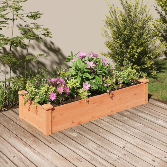 Plantenbak verhoogd met voering 120x45x25 cm vurenhout bruin