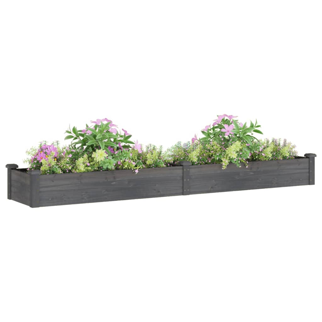 Plantenbak verhoogd met voering 240x45x25 cm vurenhout grijs