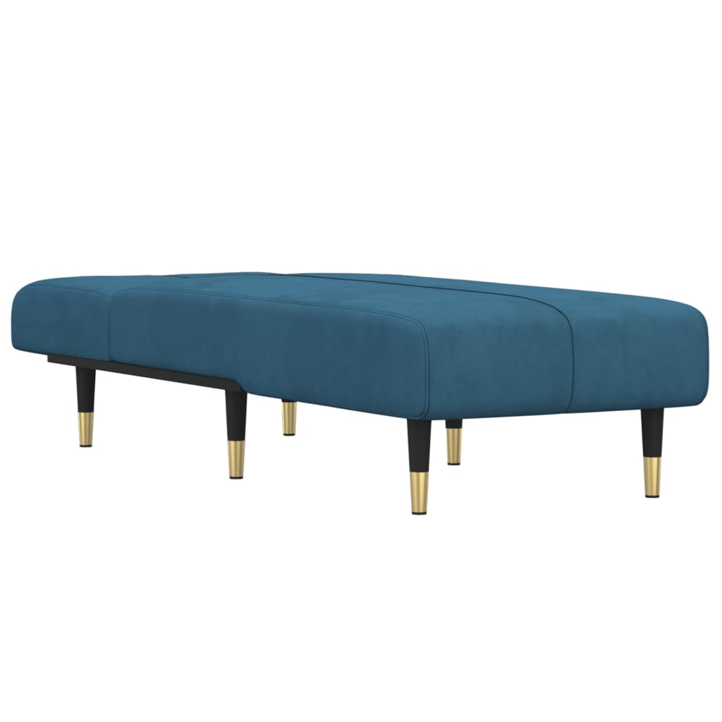 Chaise longue fluweel blauw