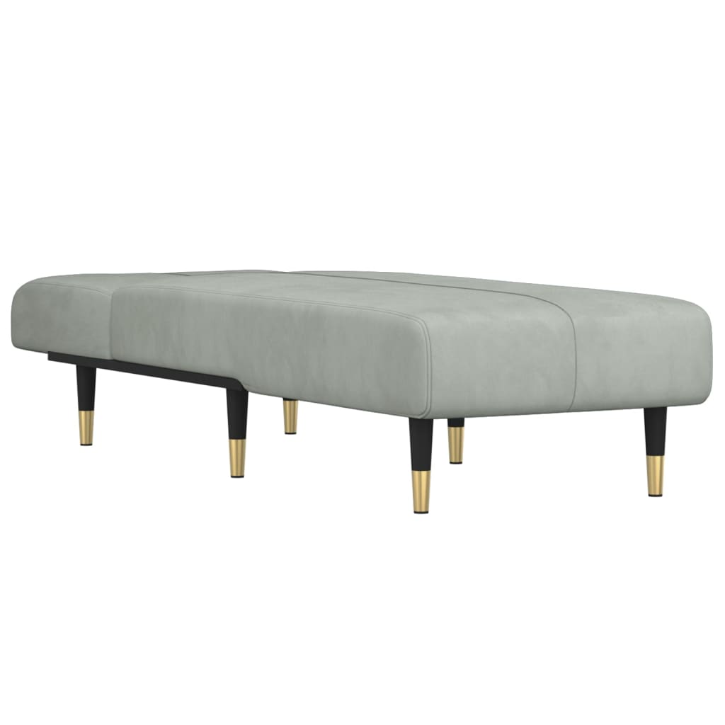 Chaise longue fluweel lichtgrijs