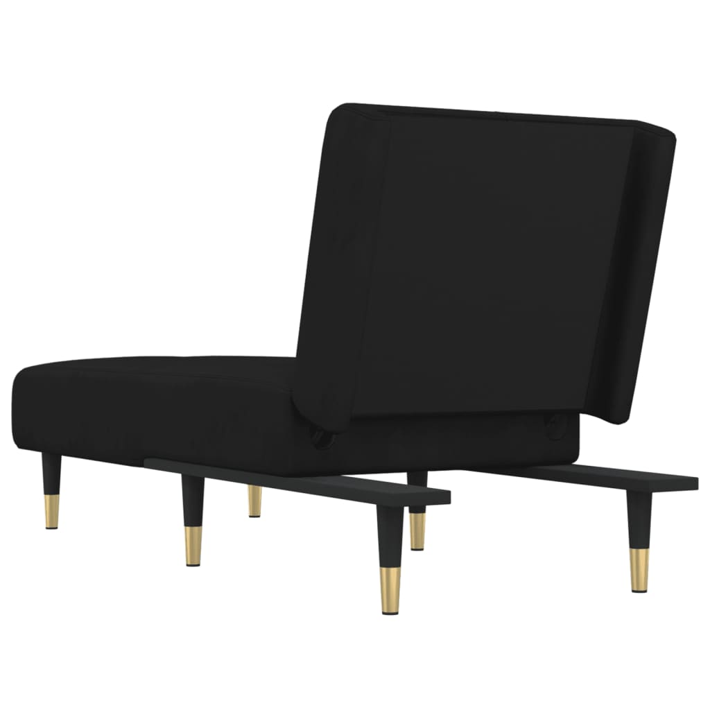 Chaise longue fluweel zwart