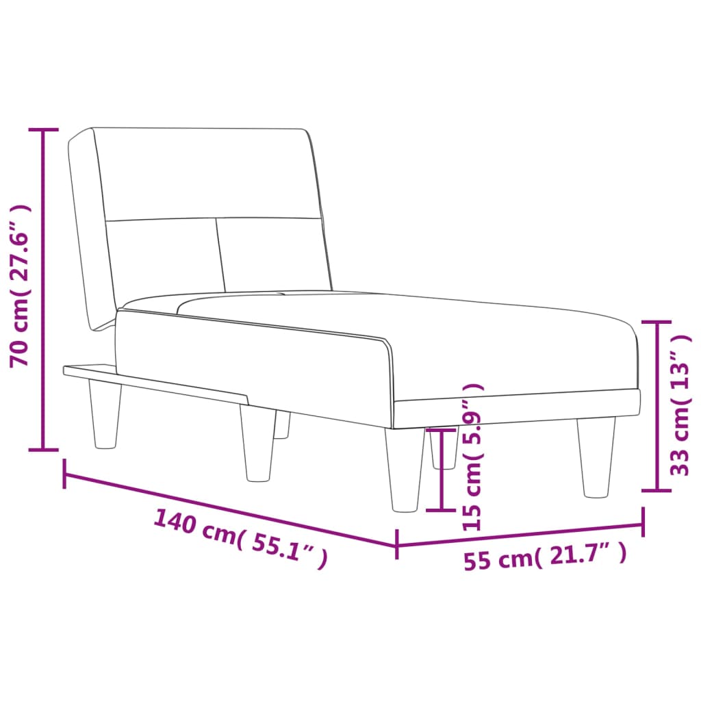 Chaise longue stof zwart