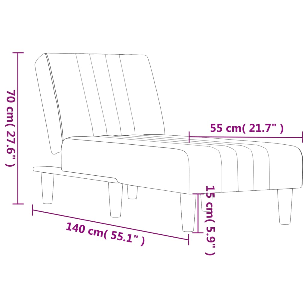 Chaise longue stof donkergrijs