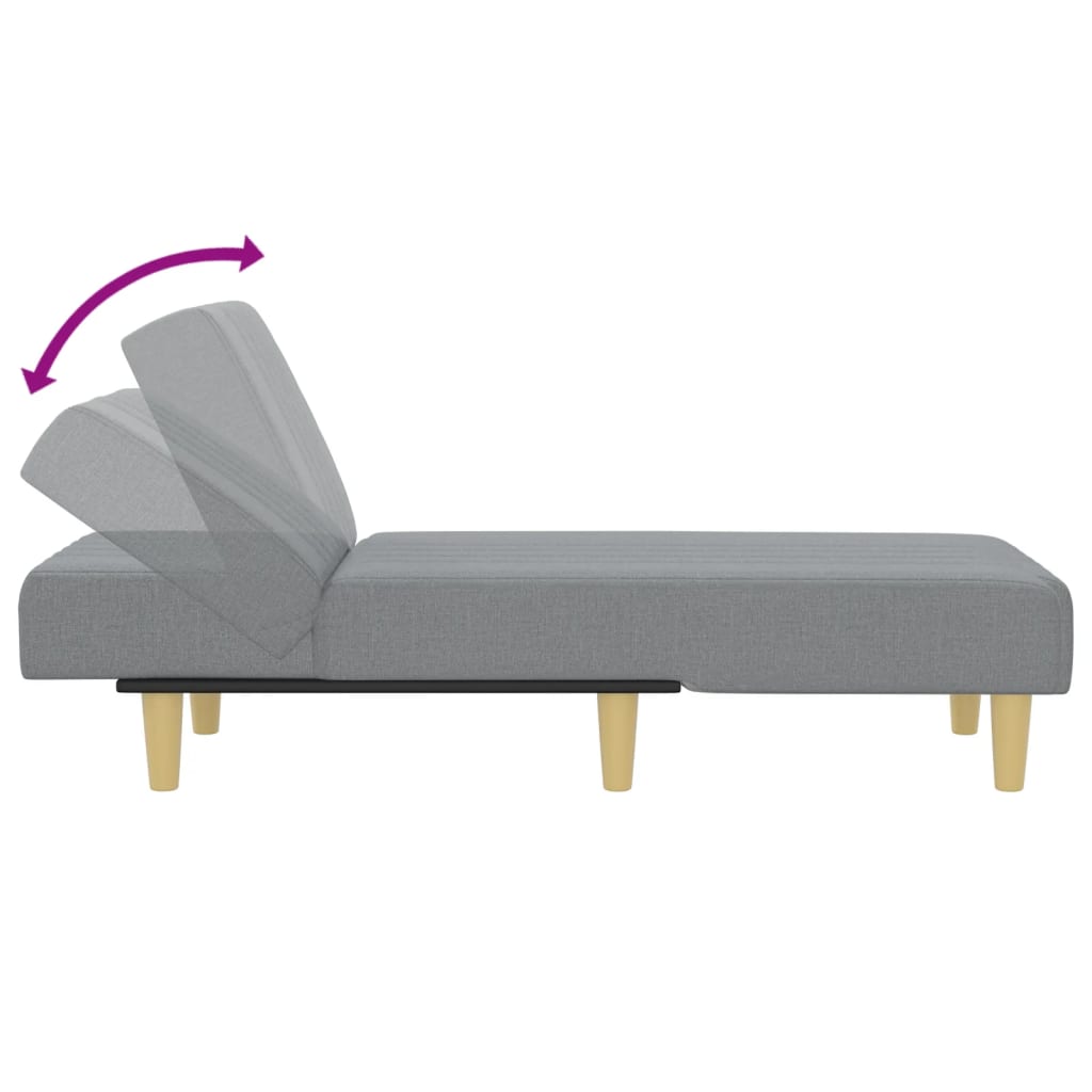 Chaise longue stof lichtgrijs