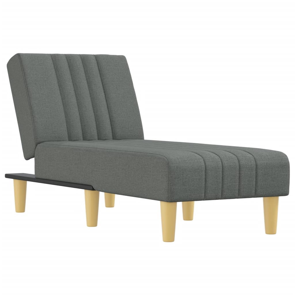 Chaise longue stof donkergrijs