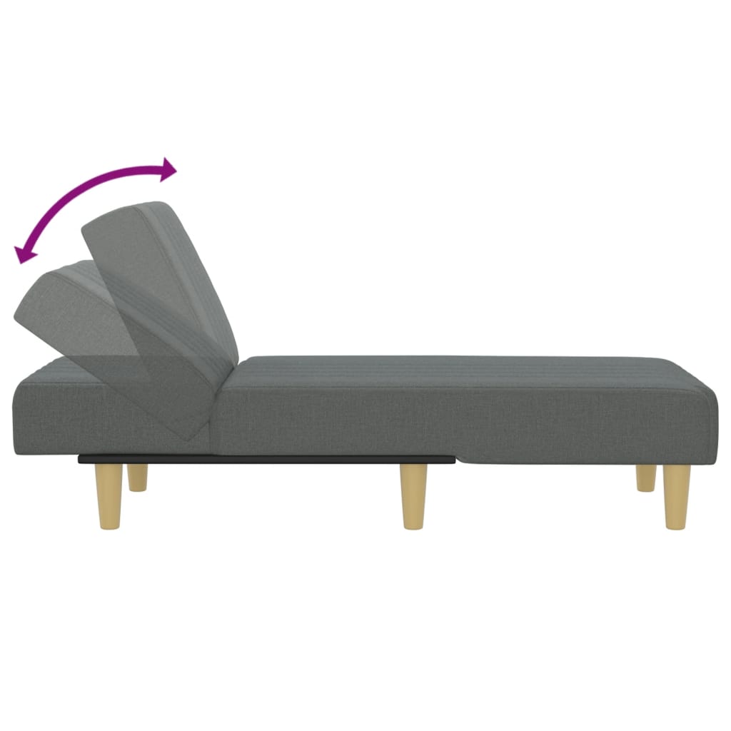 Chaise longue stof donkergrijs