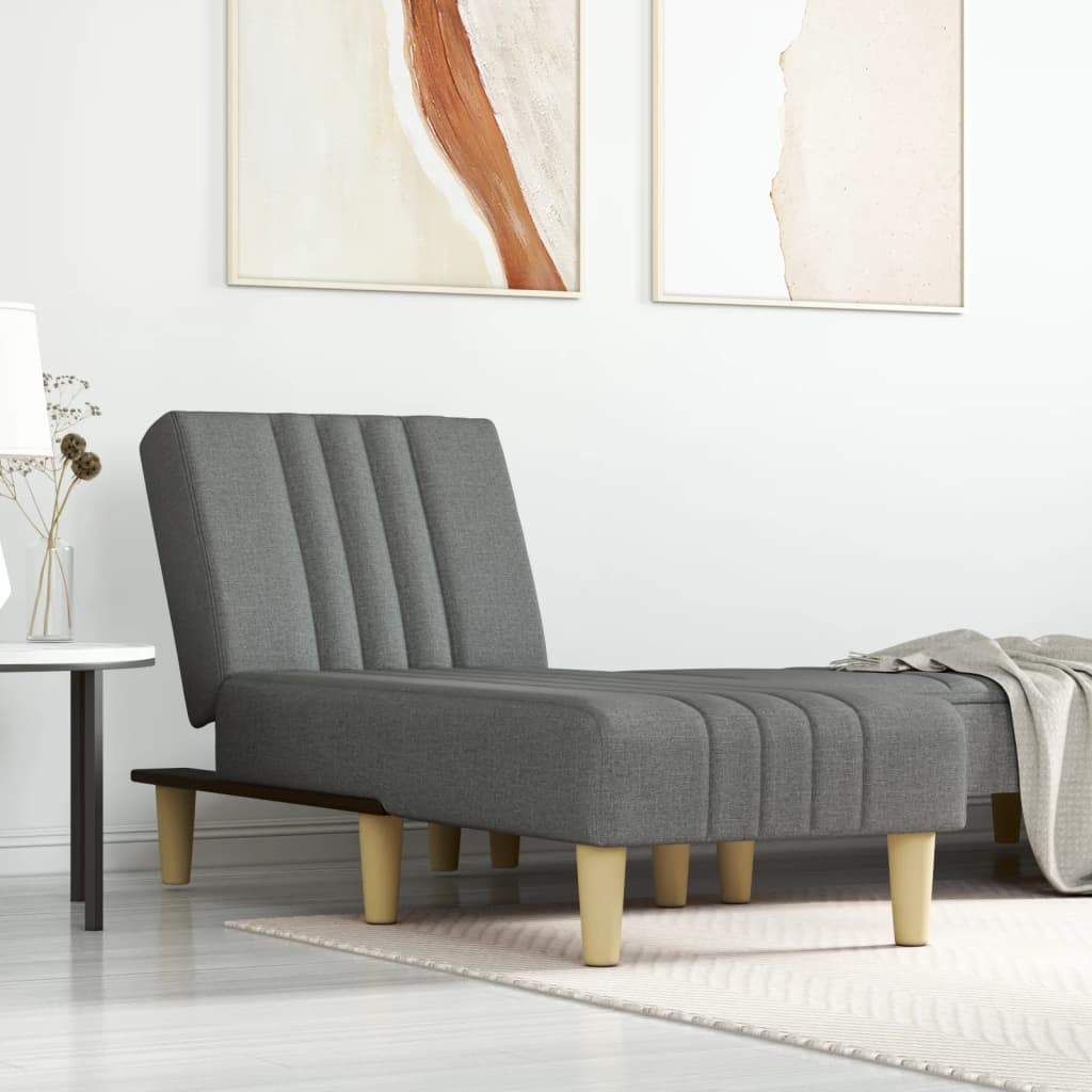 Chaise longue stof donkergrijs