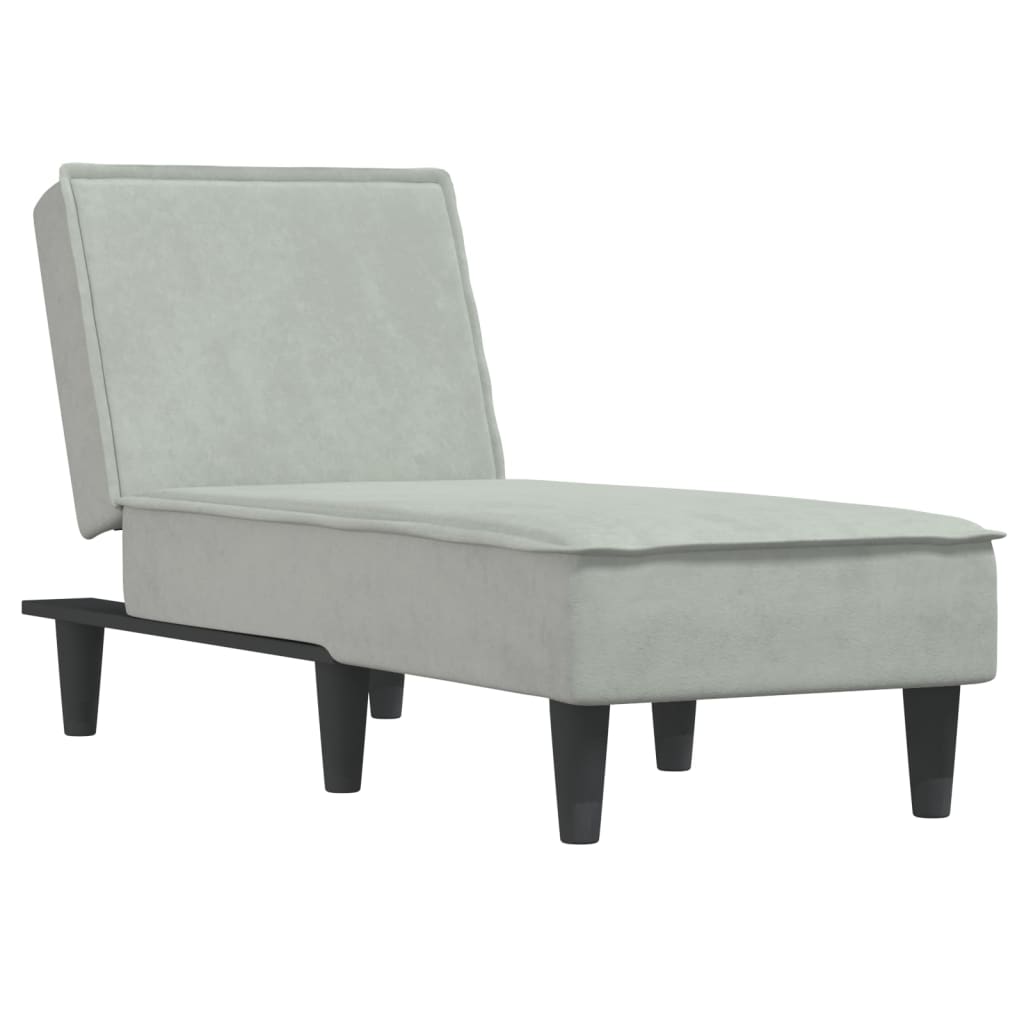 Chaise longue fluweel lichtgrijs