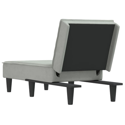 Chaise longue fluweel lichtgrijs