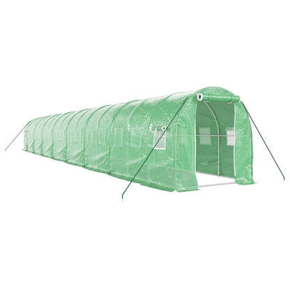 Tuinkas met stalen frame 32 m² 16x2x2 m groen