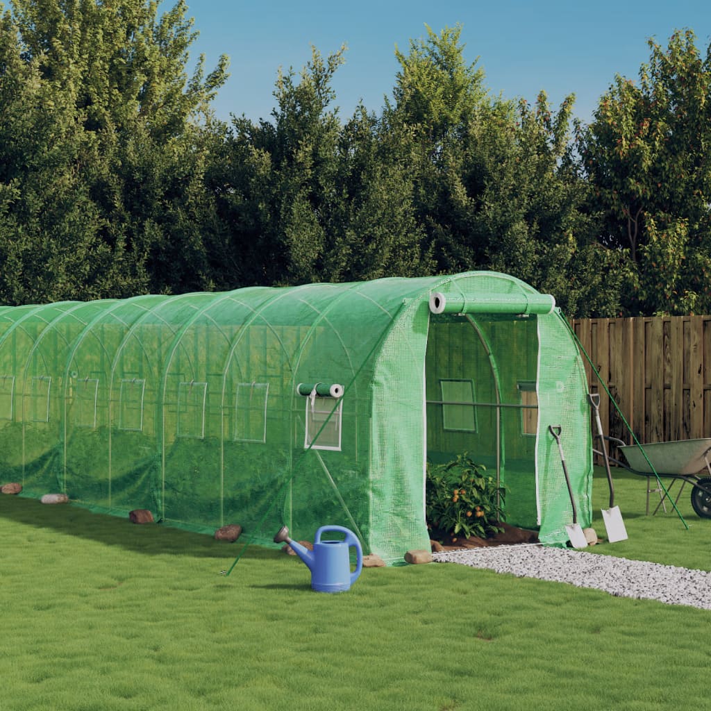 Tuinkas met stalen frame 36 m² 18x2x2 m groen