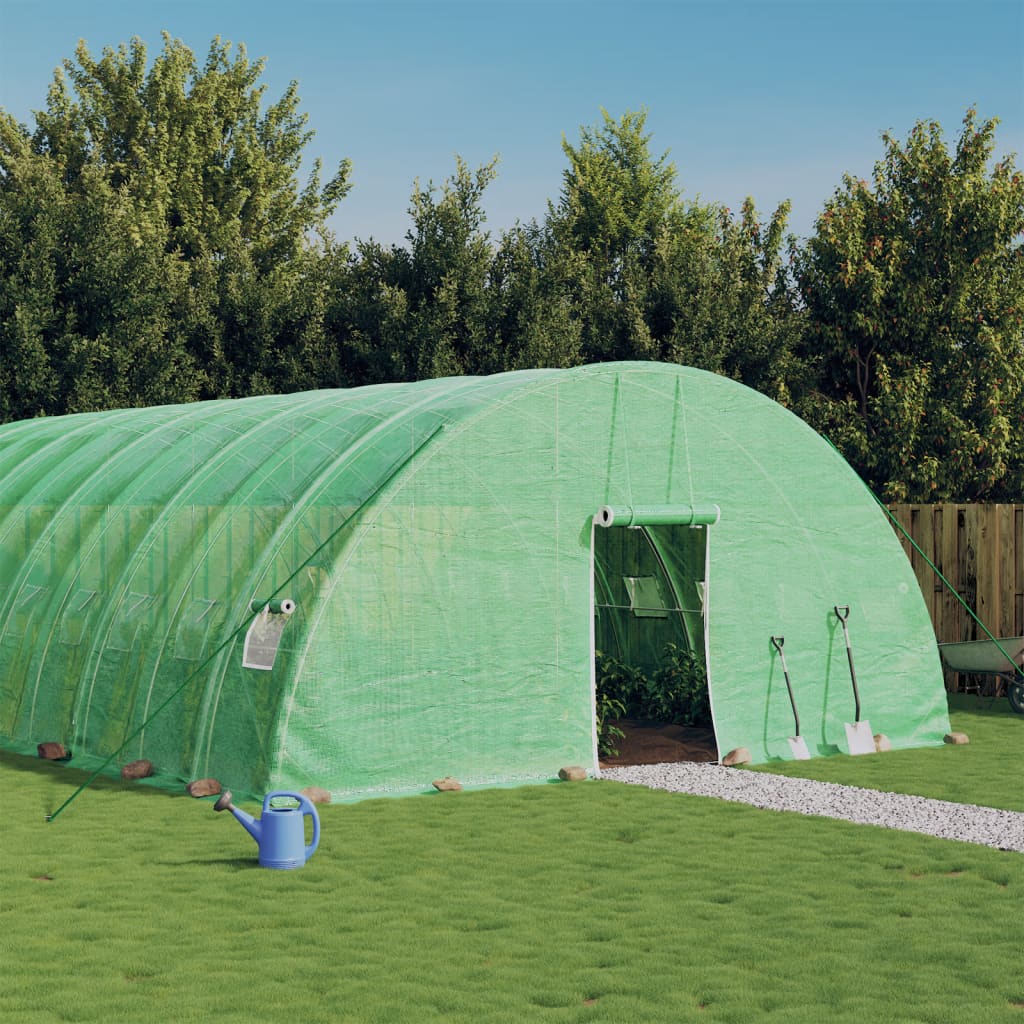 Tuinkas met stalen frame 36 m² 6x6x2,85 m groen