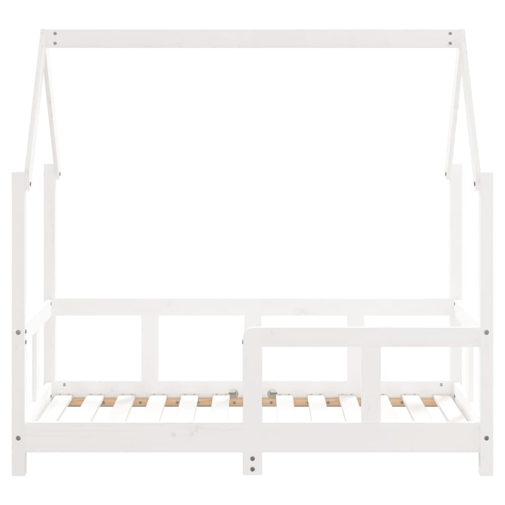 Kinderbedframe 70x140 cm massief grenenhout wit