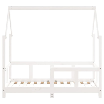 Kinderbedframe 70x140 cm massief grenenhout wit