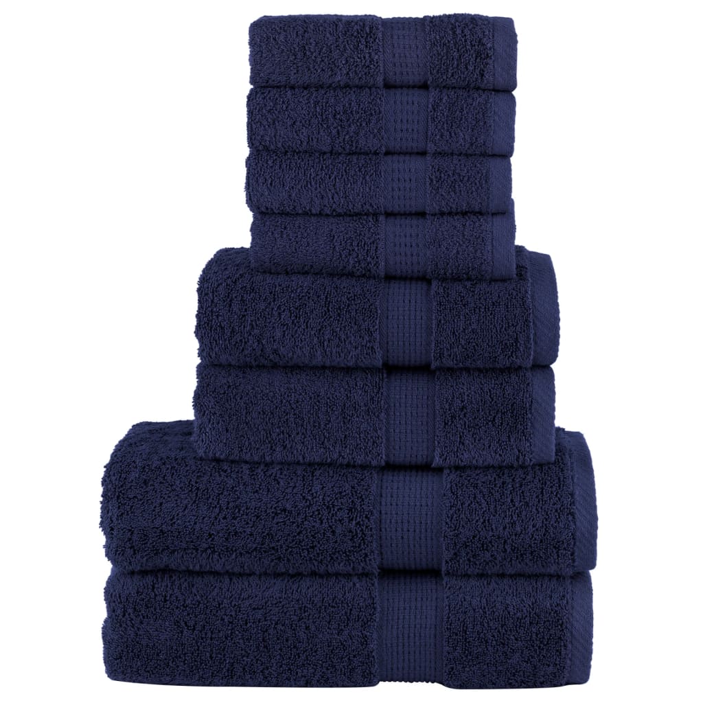 8-delige Handdoekenset SOLUND 600 g/m² marineblauw