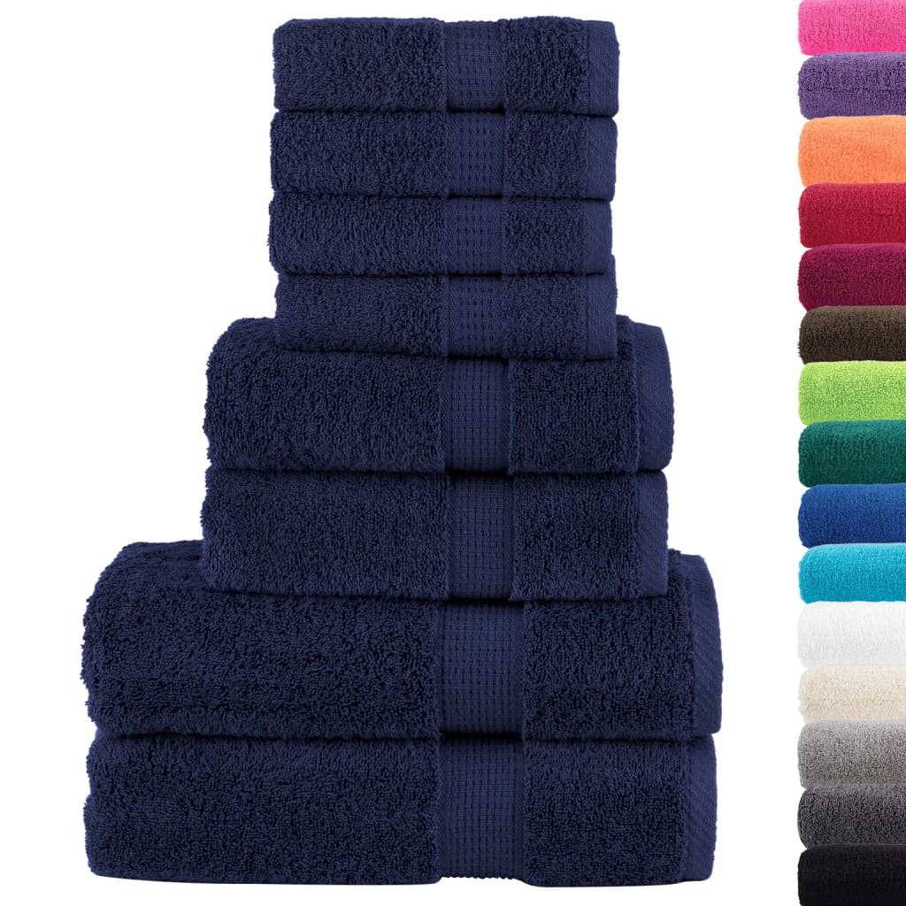 8-delige Handdoekenset SOLUND 600 g/m² marineblauw