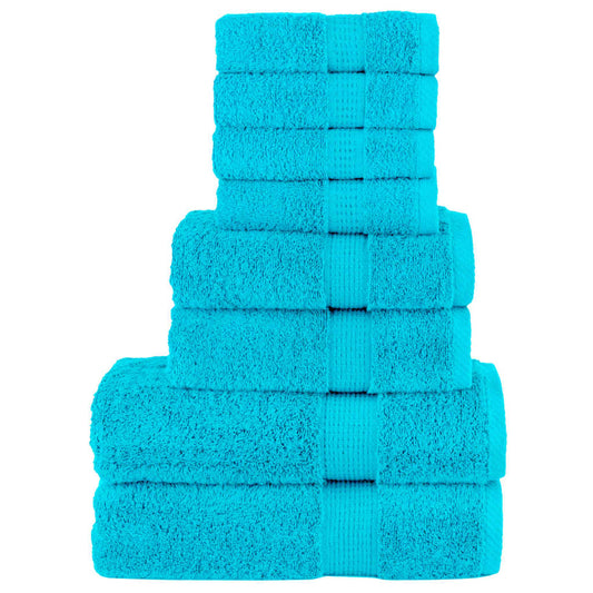 8-delige Handdoekenset SOLUND 600 g/m² turquoise