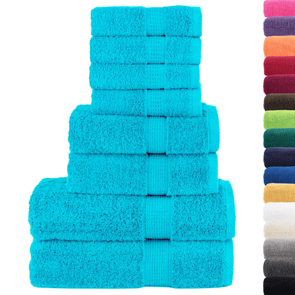 8-delige Handdoekenset SOLUND 600 g/m² turquoise