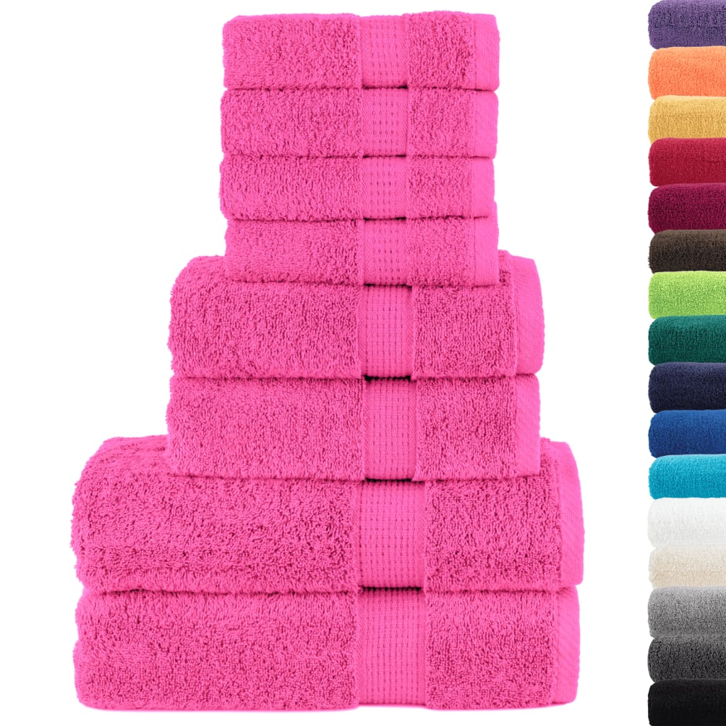 8-delige Handdoekenset SOLUND 600 g/m² roze