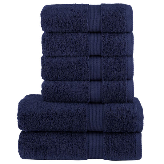 6-delige Handdoekenset SOLUND 600 g/m² marineblauw