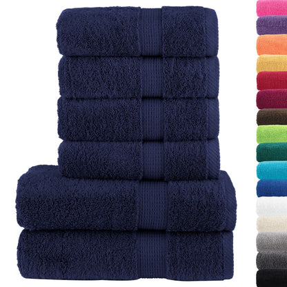 6-delige Handdoekenset SOLUND 600 g/m² marineblauw