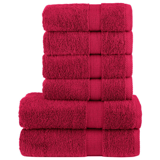 6-delige Handdoekenset SOLUND 600 g/m² rood