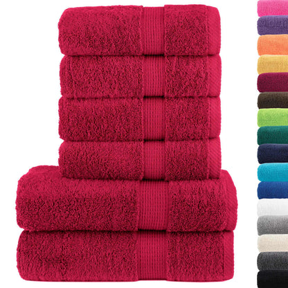 6-delige Handdoekenset SOLUND 600 g/m² rood