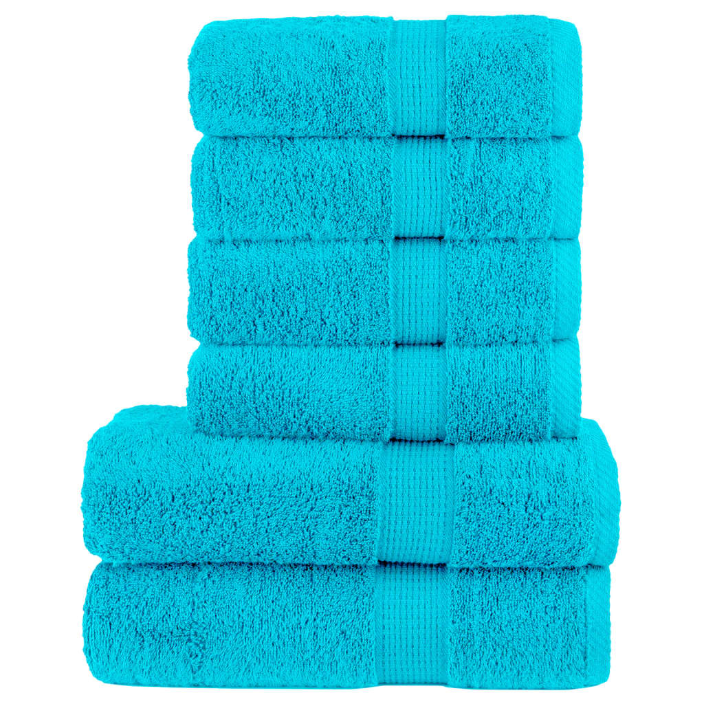 6-delige Handdoekenset SOLUND 600 g/m² turquoise