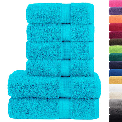 6-delige Handdoekenset SOLUND 600 g/m² turquoise