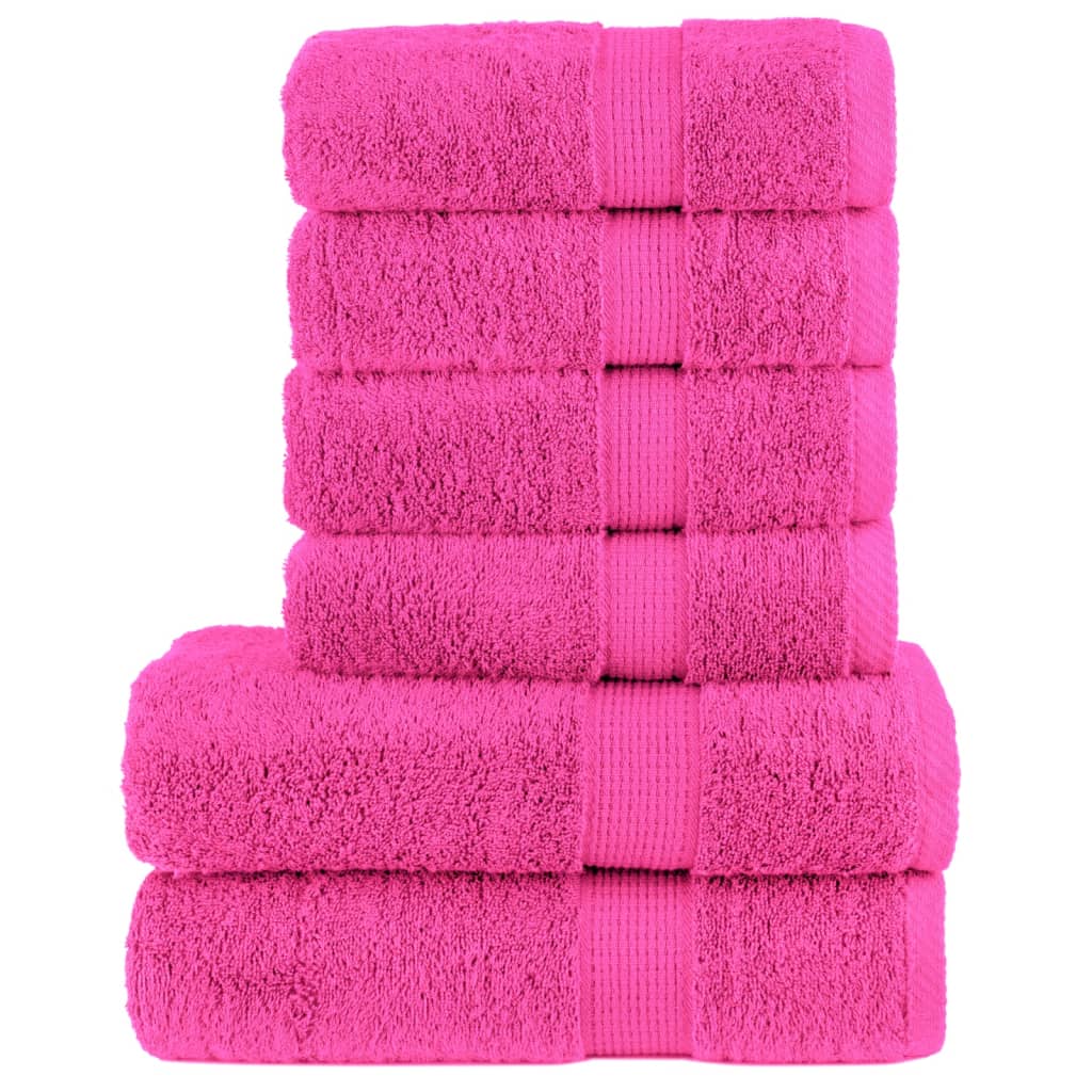 6-delige Handdoekenset SOLUND 600 g/m² roze