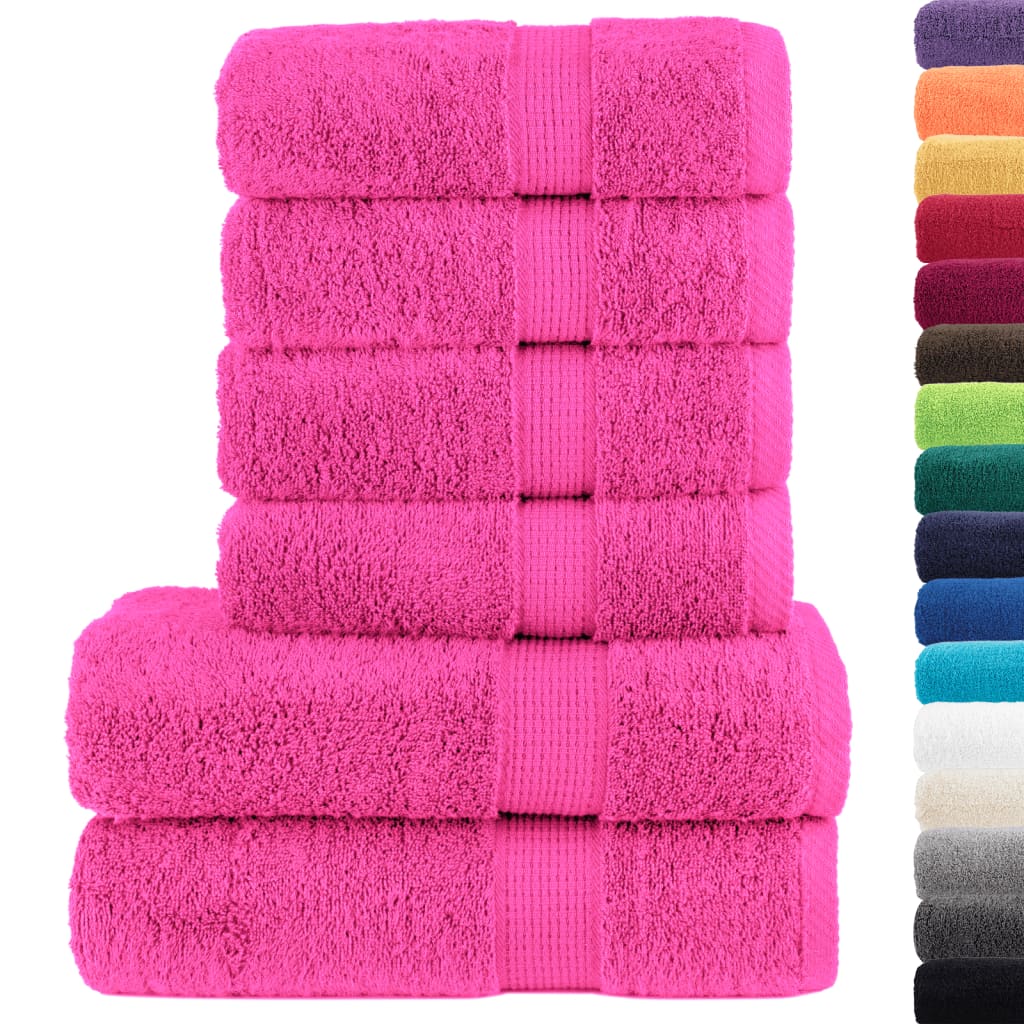 6-delige Handdoekenset SOLUND 600 g/m² roze