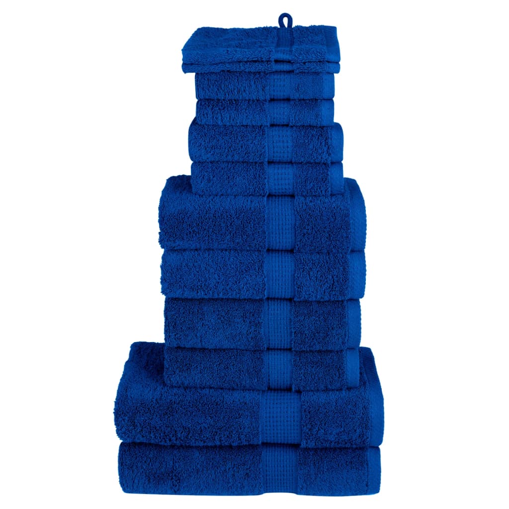 12-delige Handdoekenset SOLUND 600 g/m² blauw