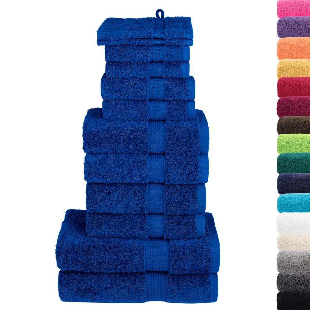 12-delige Handdoekenset SOLUND 600 g/m² blauw