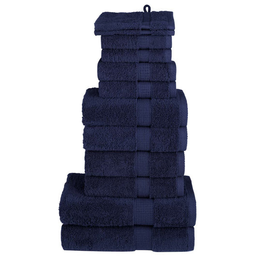 12-delige Handdoekenset SOLUND 600 g/m² marineblauw