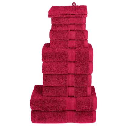 12-delige Handdoekenset SOLUND 600 g/m² rood