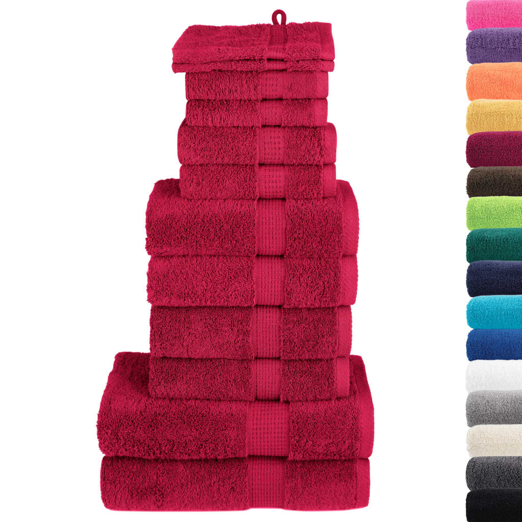 12-delige Handdoekenset SOLUND 600 g/m² rood