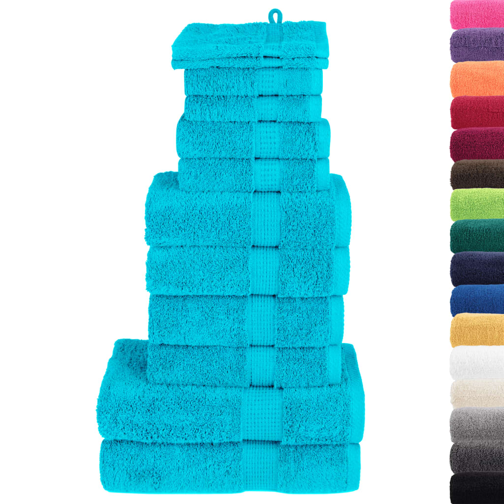 12-delige Handdoekenset SOLUND 600 g/m² turquoise